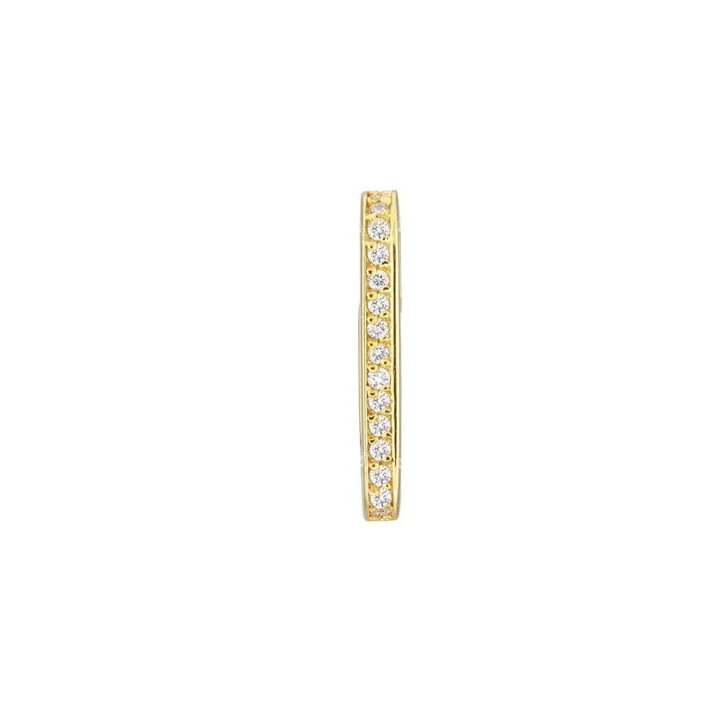 0.12ctw Diamond Paper Clip Push Lock Pendant - Yellow Gold