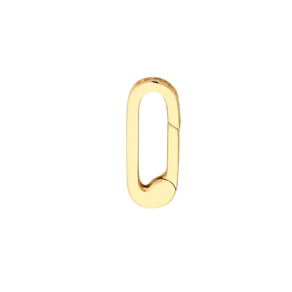 0.12ctw Diamond Paper Clip Push Lock Pendant - Yellow Gold