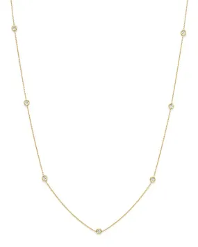 0.51cttw Diamond Station Necklace