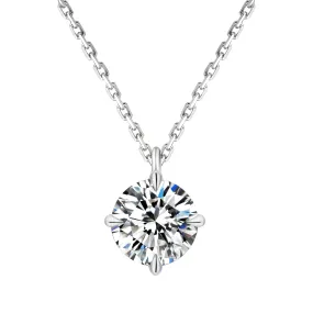 0.5~4.0 Carats VVS1 Moissanite Round Pendant Necklace for Women 0296