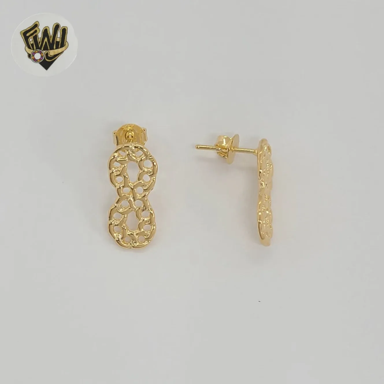 (1-1185-4) Gold Laminate - Infinity Stud Earrings - BGF