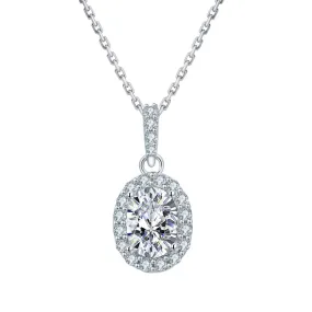 1.0 Carats VVS1 Moissanite Pendant Necklace for Women 0082