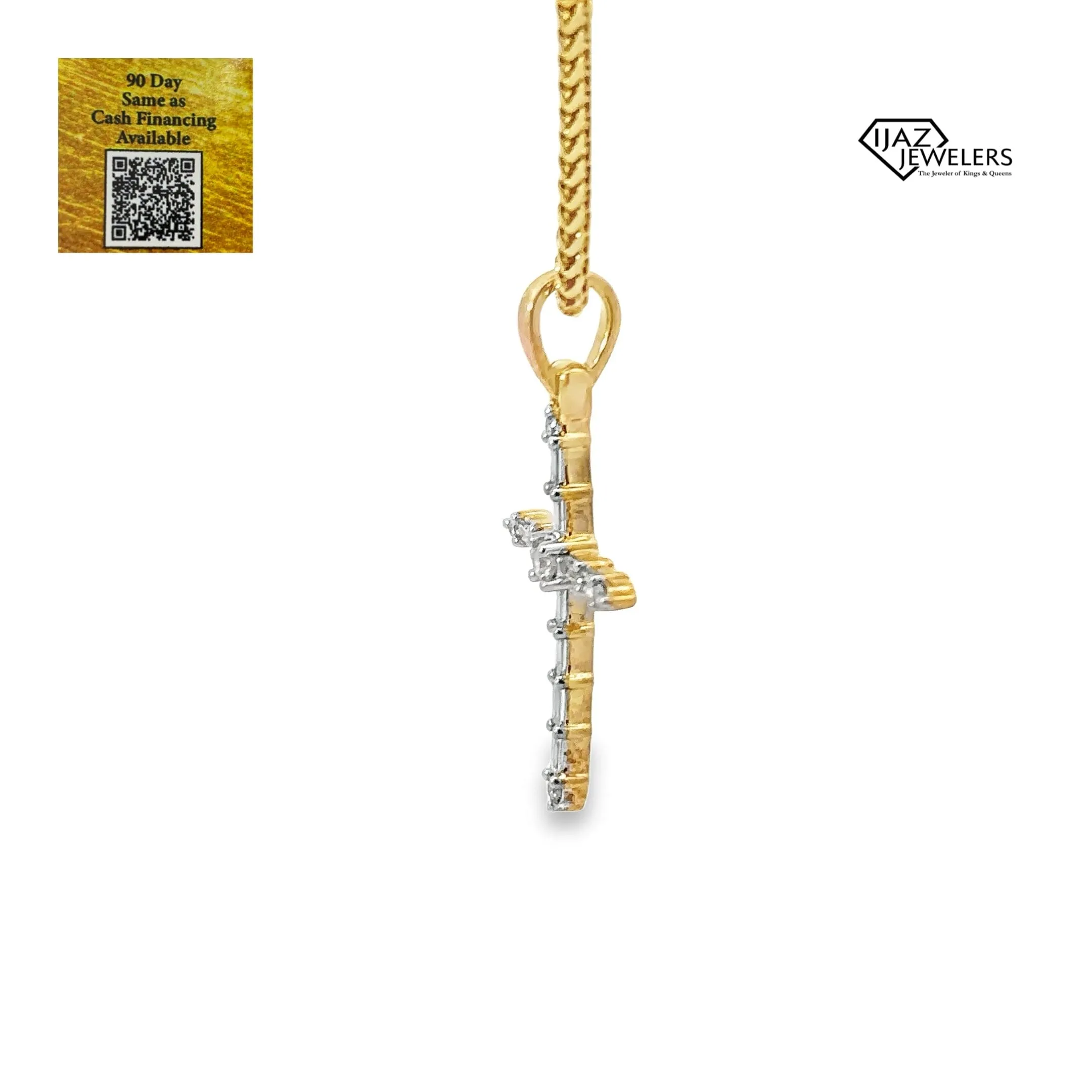 10K Gold 0.32 CTW Diamond Cross Pendant