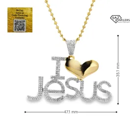 10K Gold 0.74 CTW I Love Jesus Charm