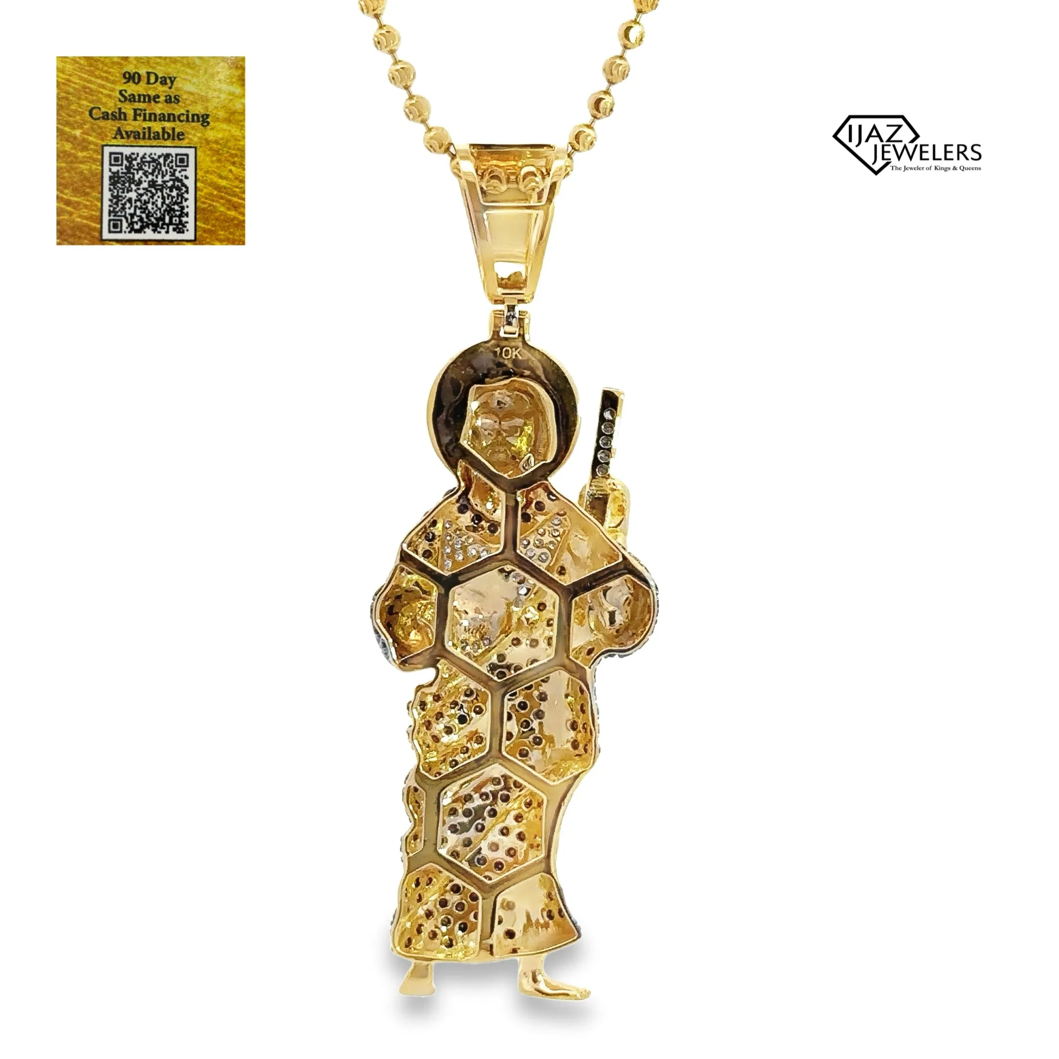 10K Gold 0.86 CTW Black Diamond ST. Jude Charm