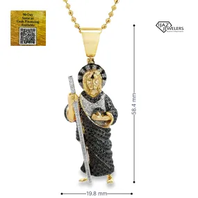 10K Gold 0.86 CTW Black Diamond ST. Jude Charm