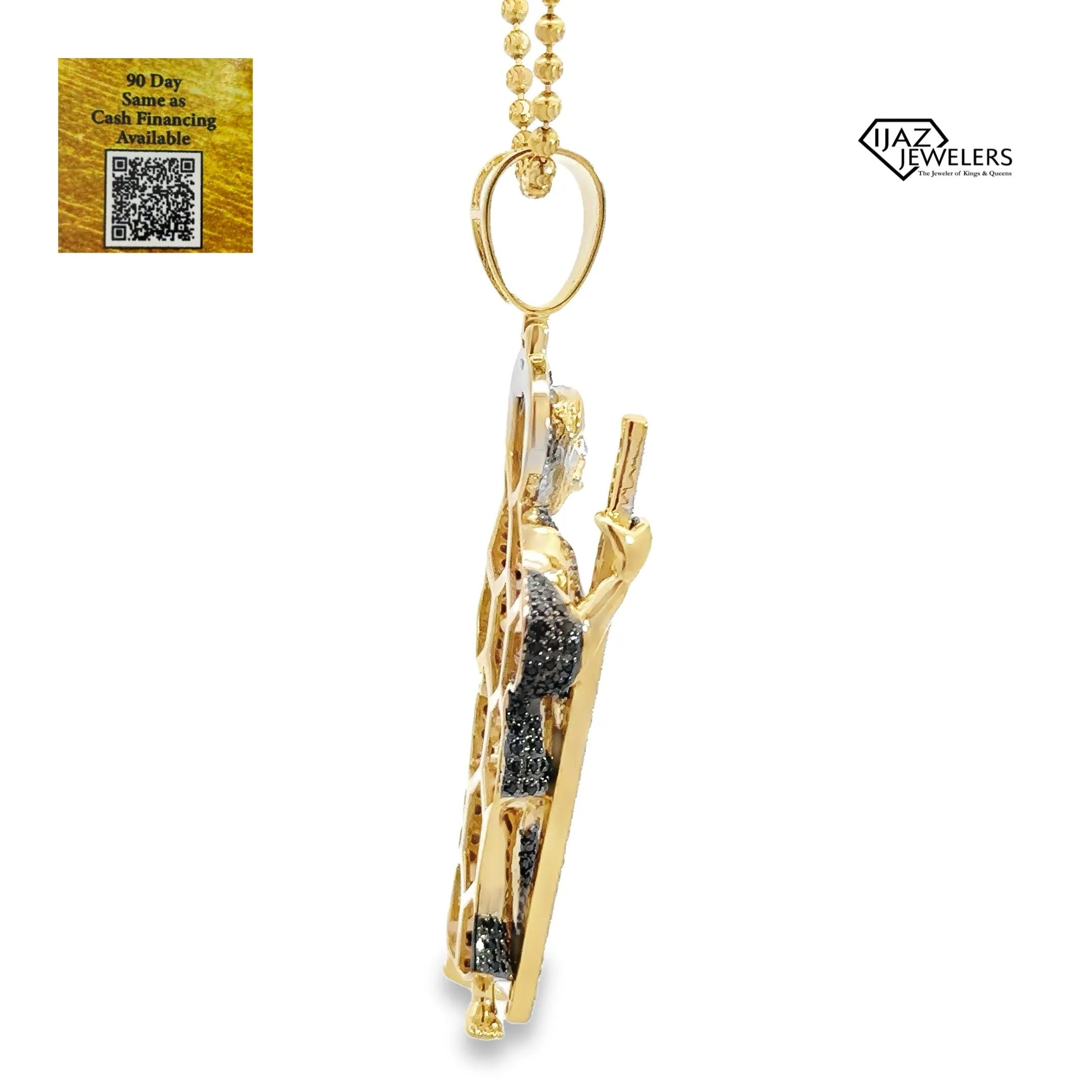 10K Gold 0.86 CTW Black Diamond ST. Jude Charm