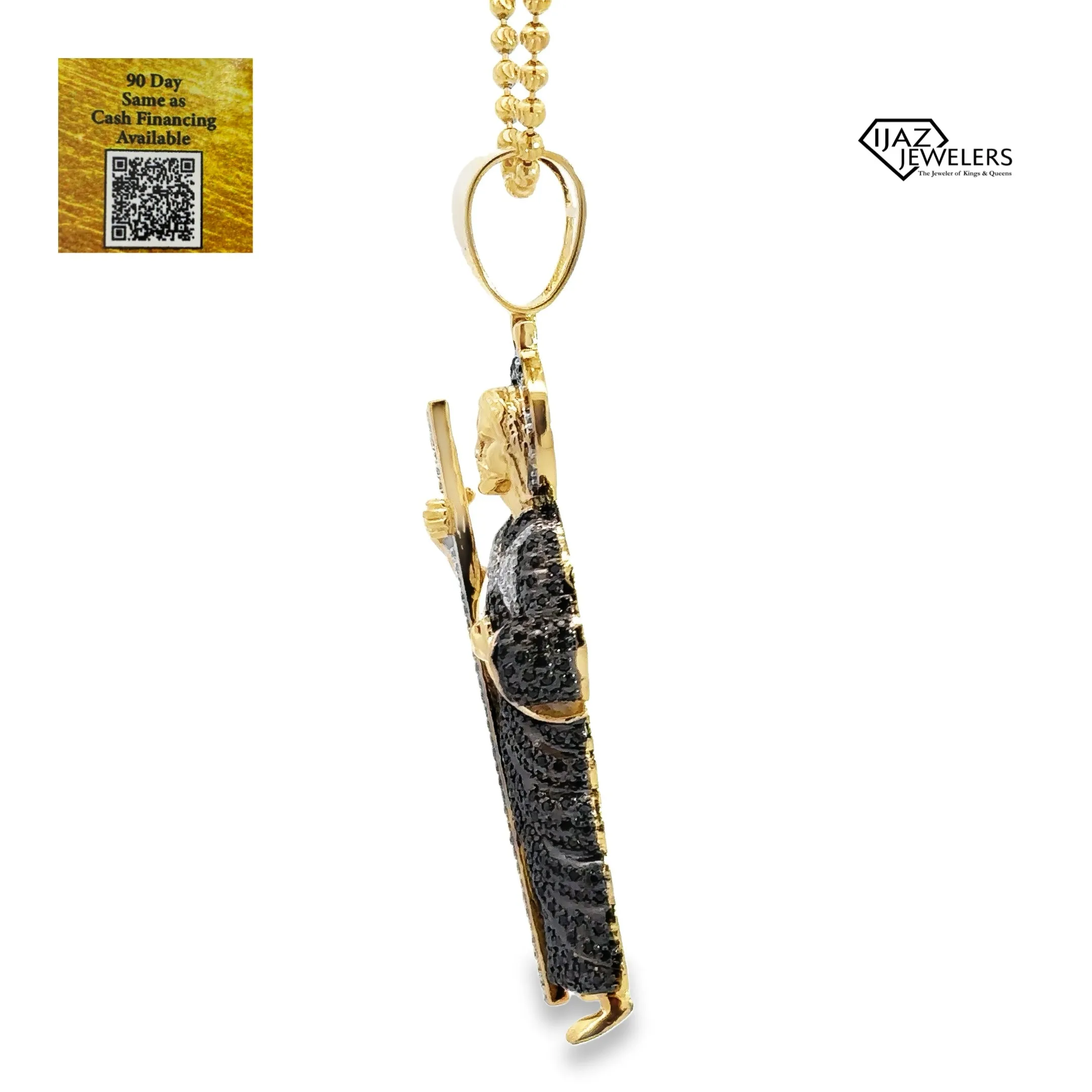 10K Gold 0.86 CTW Black Diamond ST. Jude Charm