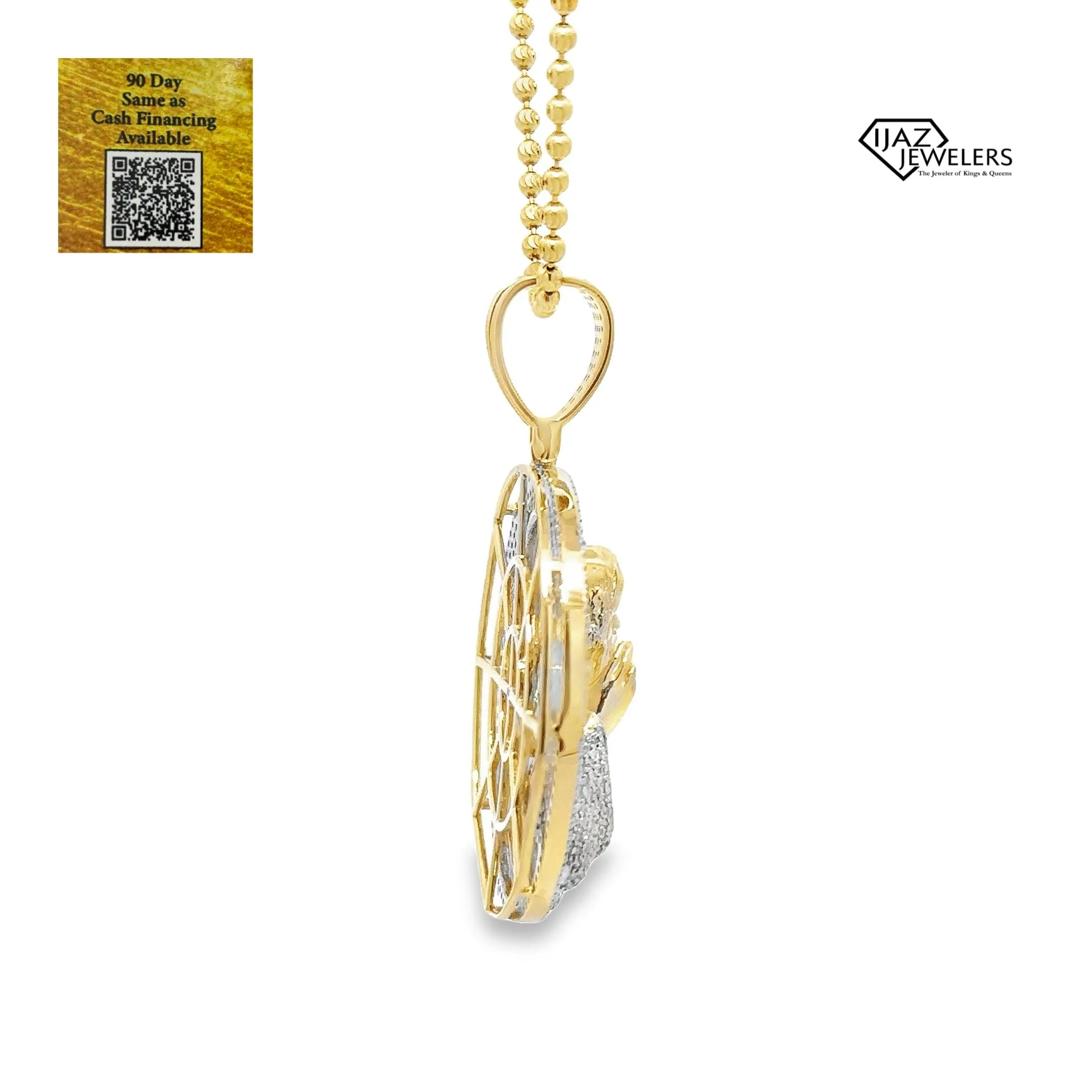 10K Gold 1.43 CTW Diamond Jesus Charm