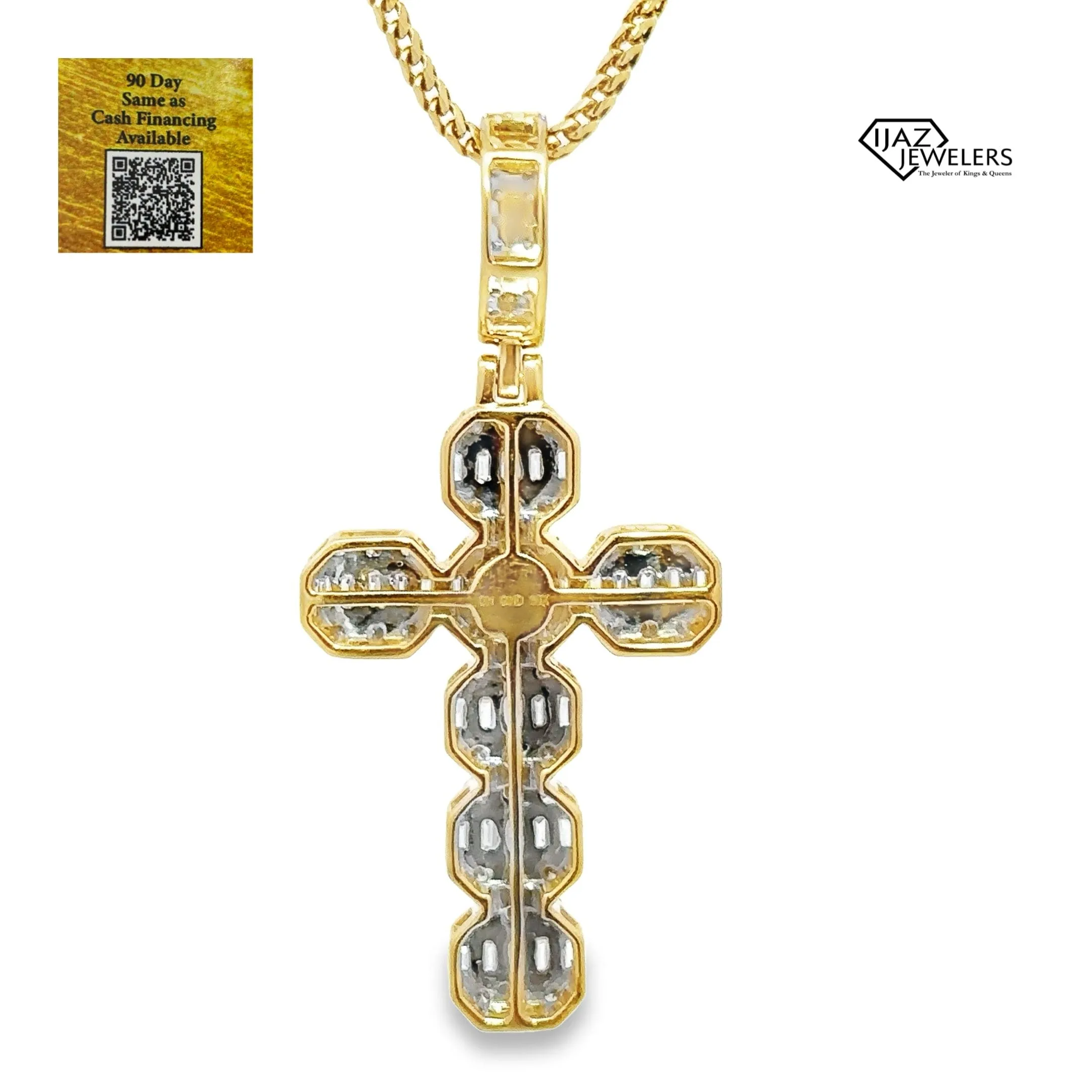 10K Gold 2.00 CTW Diamond Cross Charm