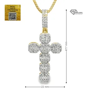 10K Gold 2.00 CTW Diamond Cross Charm