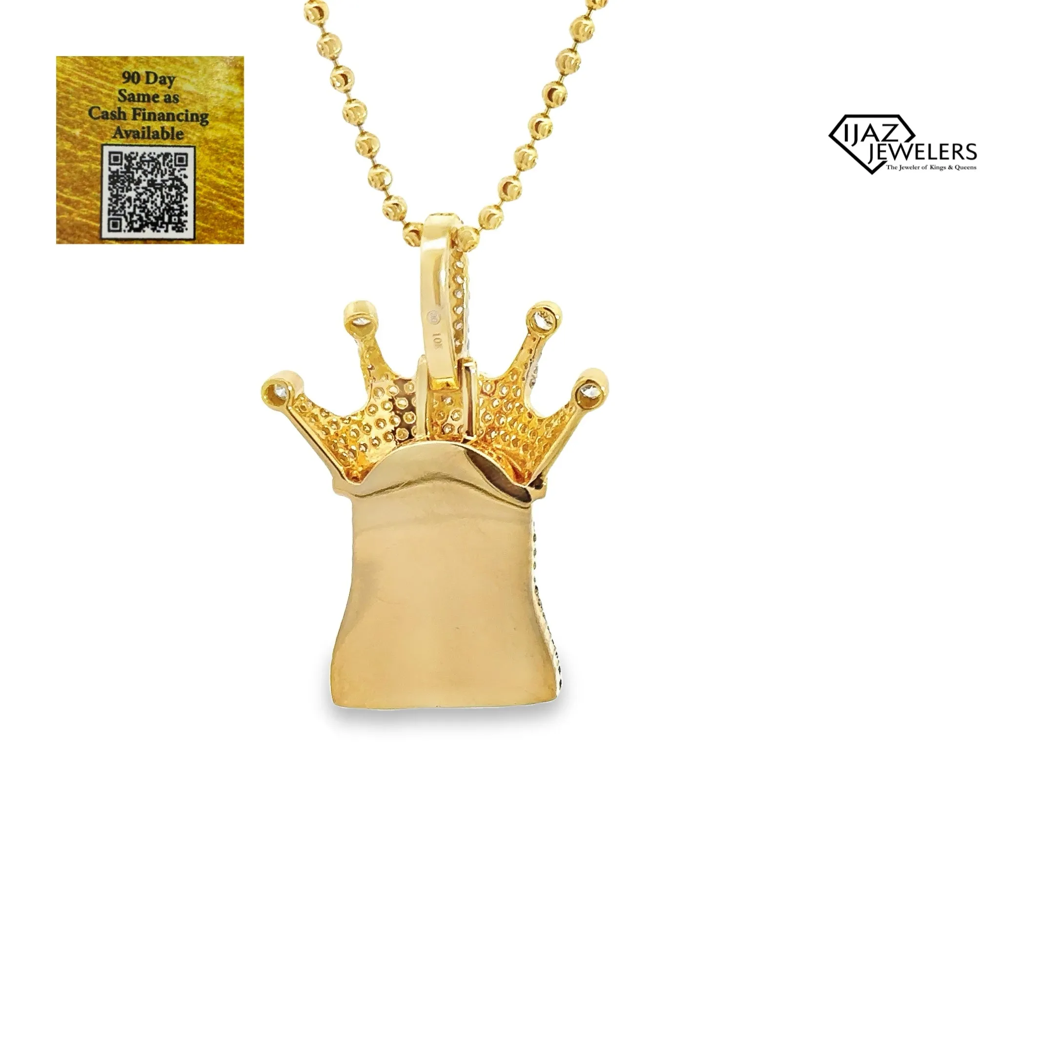 10K Gold 2.00 CTW Diamond Jesus Charm