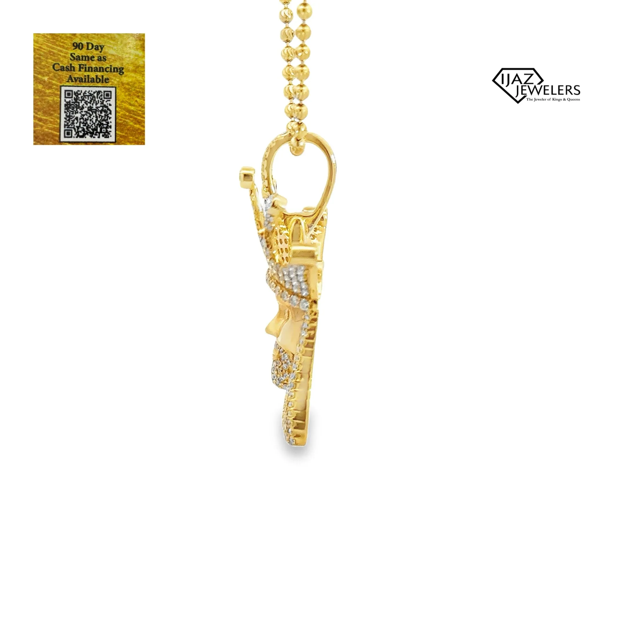 10K Gold 2.00 CTW Diamond Jesus Charm