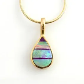 14kt Yellow Gold Opal and Sugilite Inlay Pendant