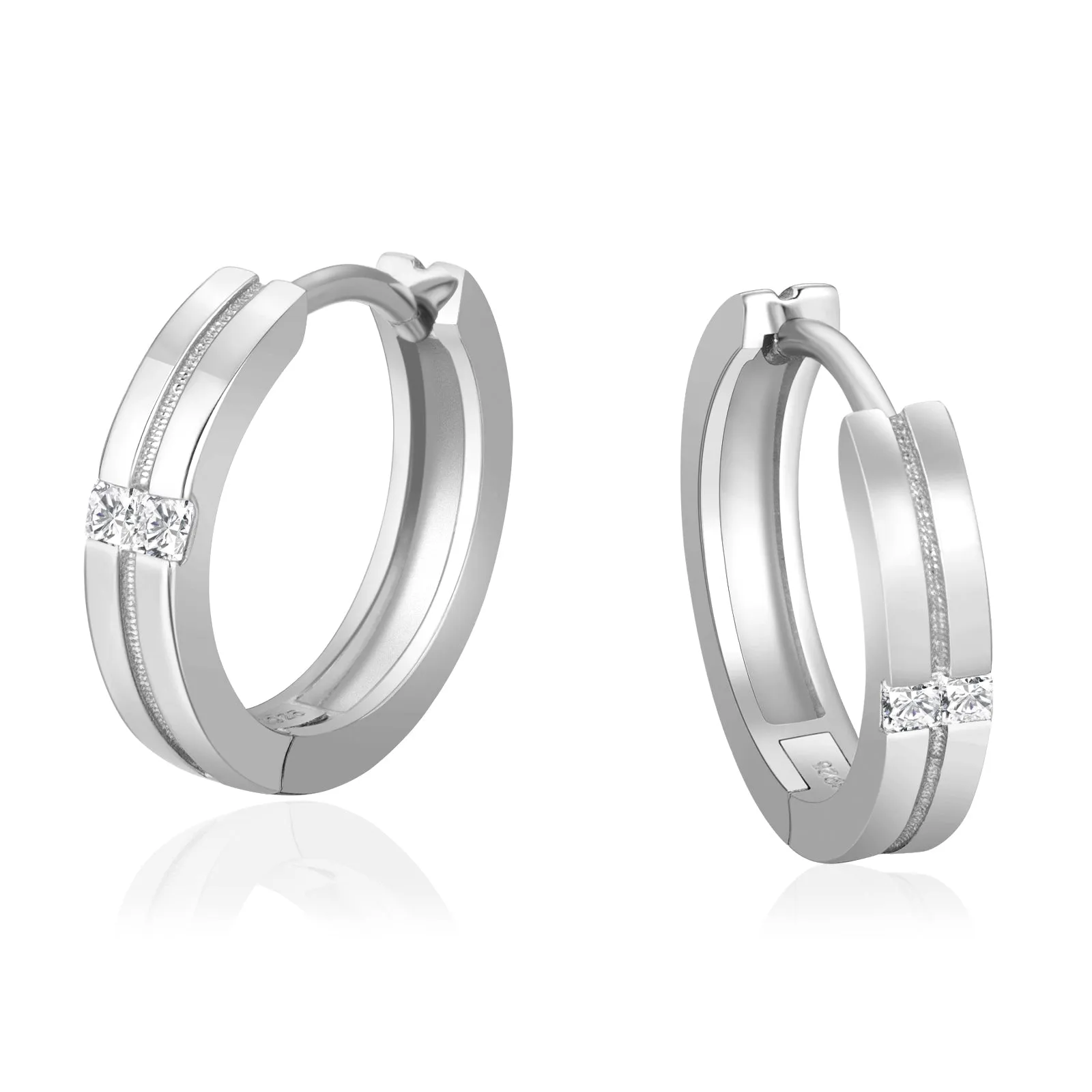 15mm Iced Round Hoop Earrings for Men