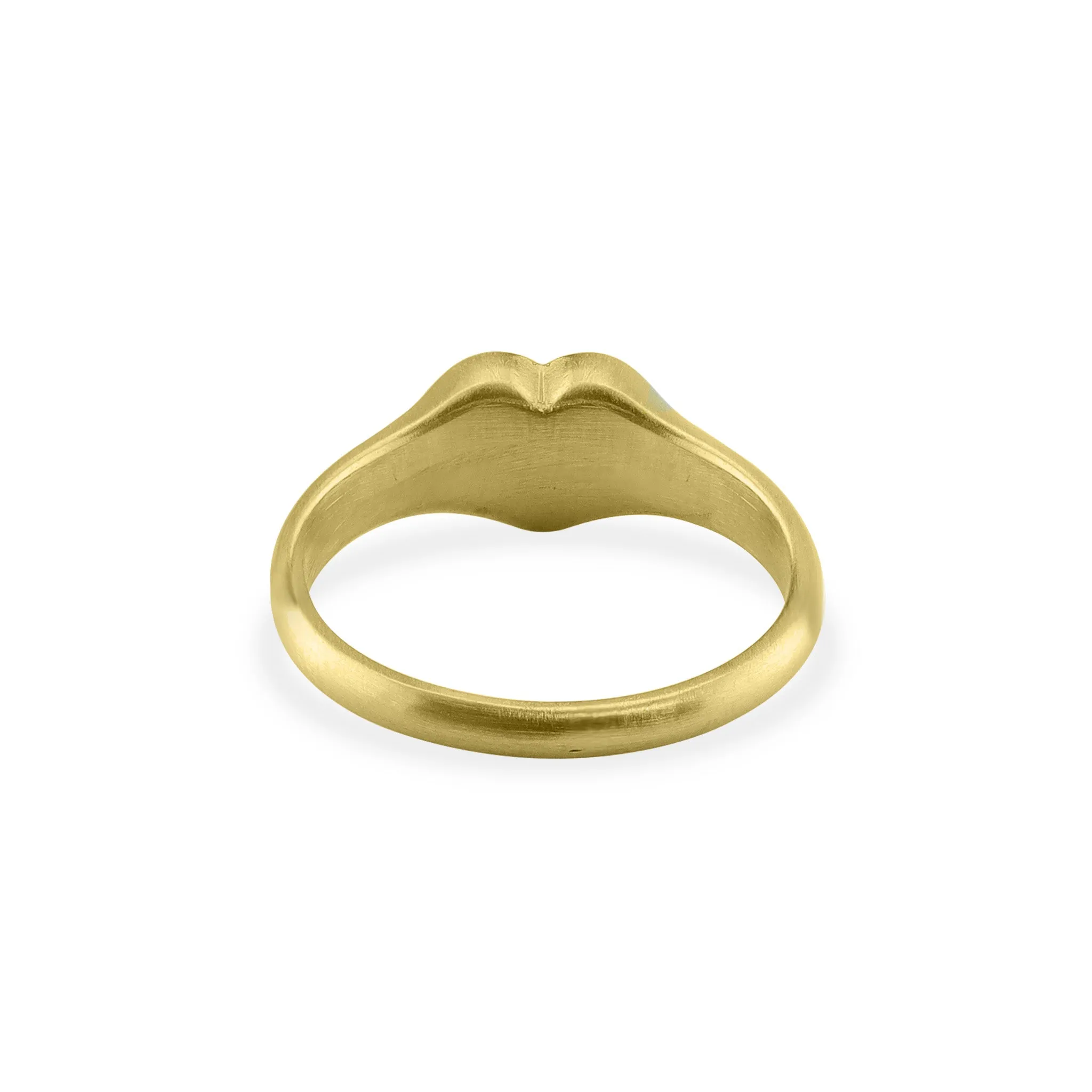 18k Gold PVD Coated Stainless Steel Blank Engravable Heart Signet Ring / ESR0004