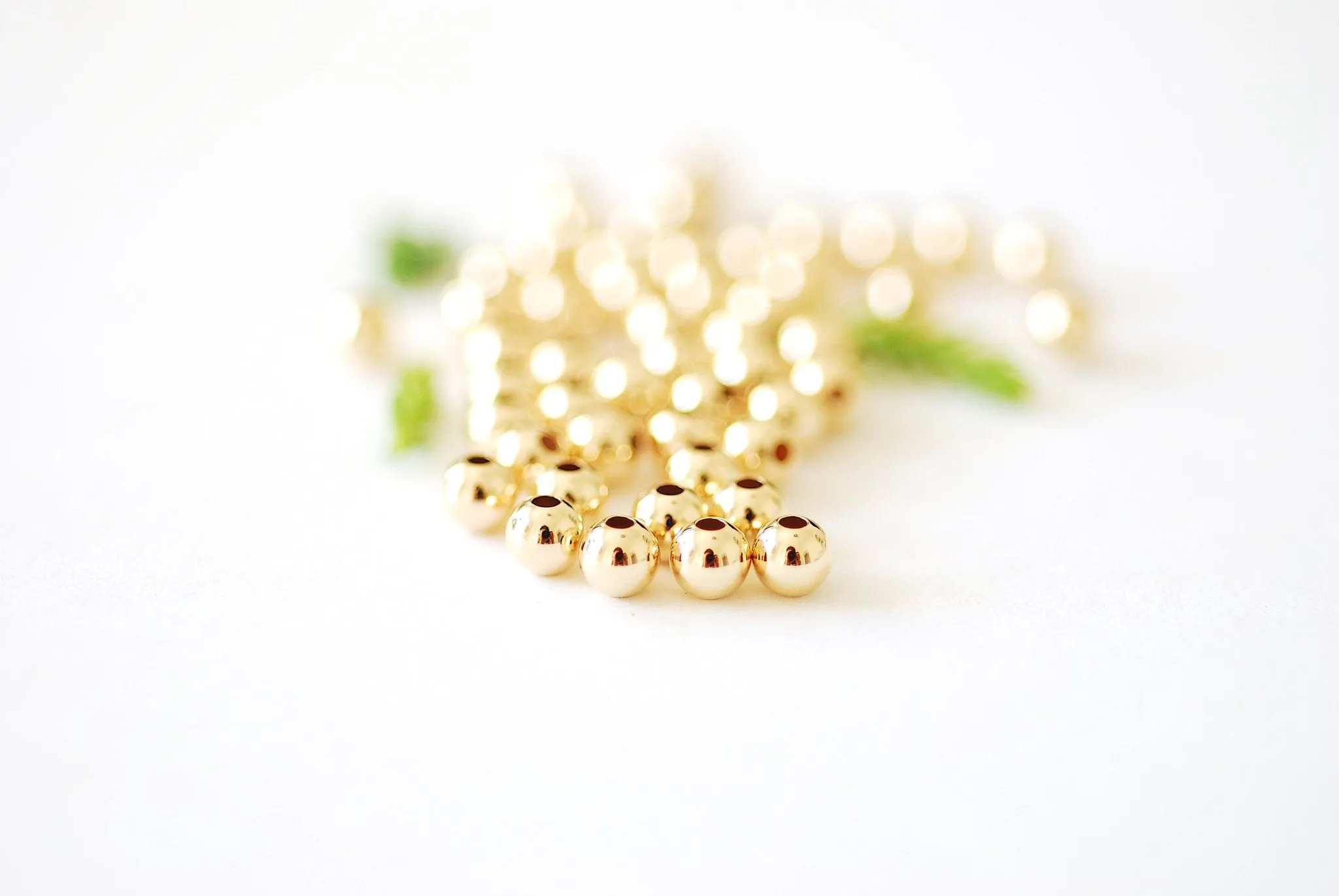 2mm Bead Gold-Filled 1.5mm Hole, (10 Pack) Wholesale Jewelry Making Beads