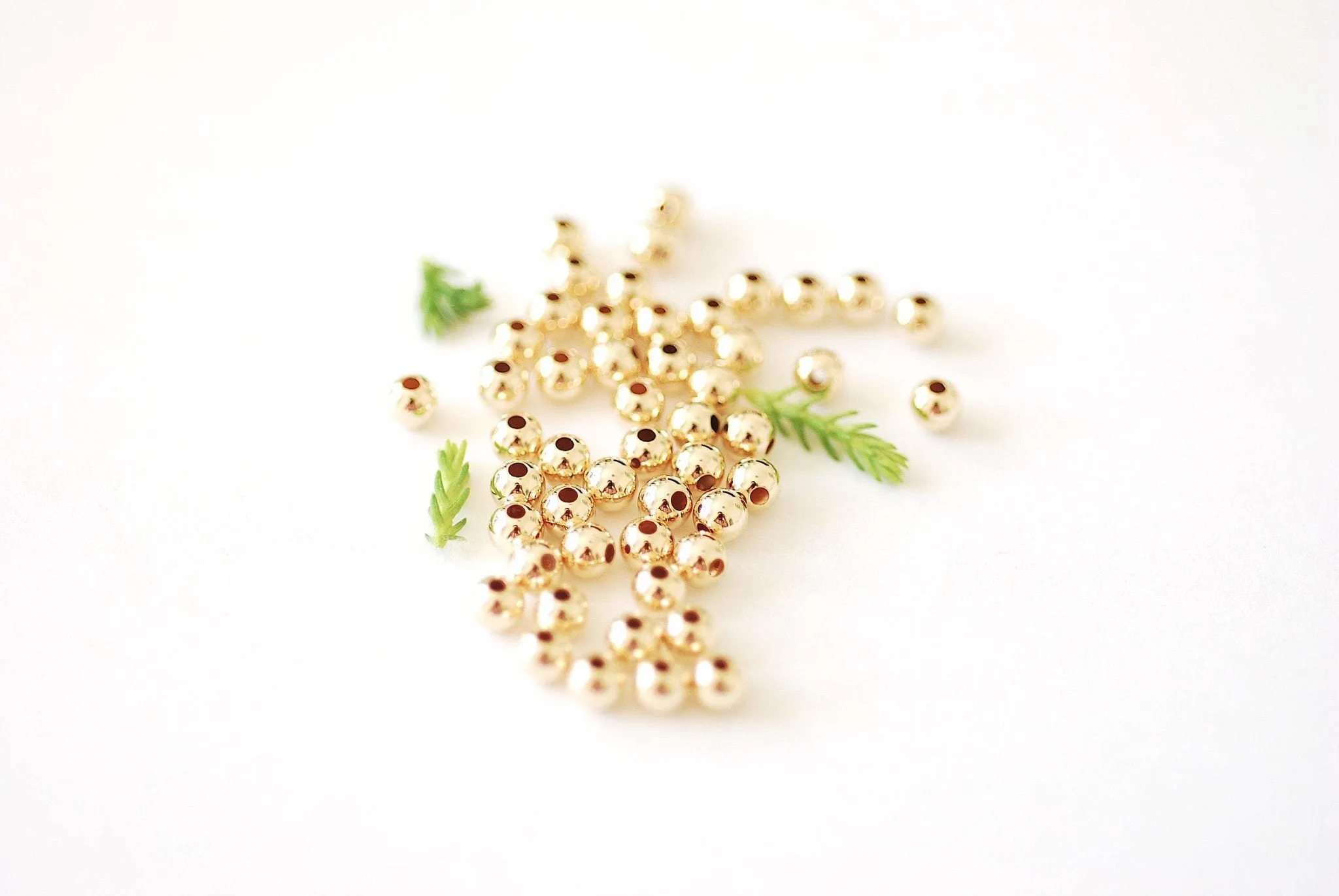 2mm Bead Gold-Filled 1.5mm Hole, (10 Pack) Wholesale Jewelry Making Beads