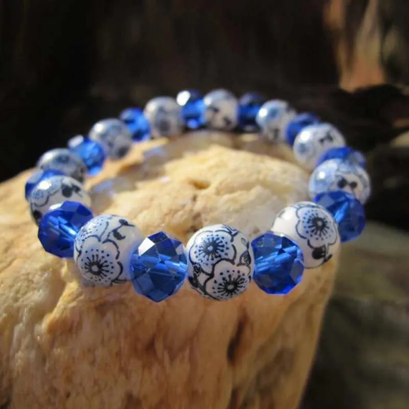 8 Color Crystal Ceramic Beads Strand Bracelet