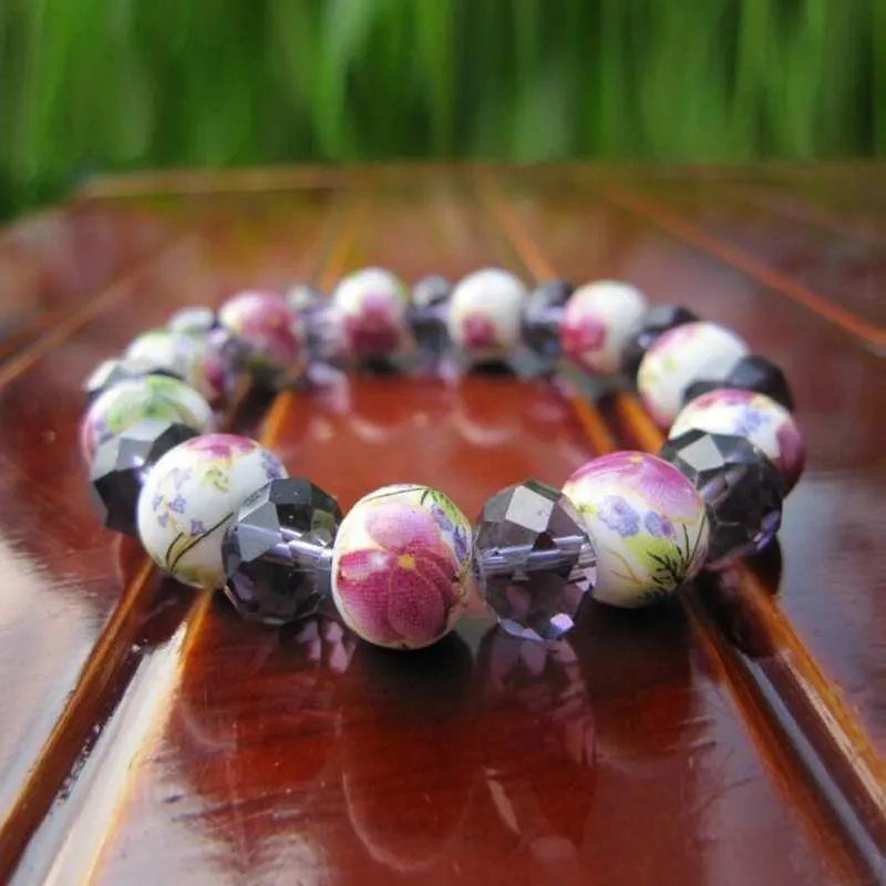 8 Color Crystal Ceramic Beads Strand Bracelet