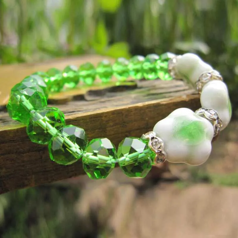 8 Color Crystal Ceramic Beads Strand Bracelet