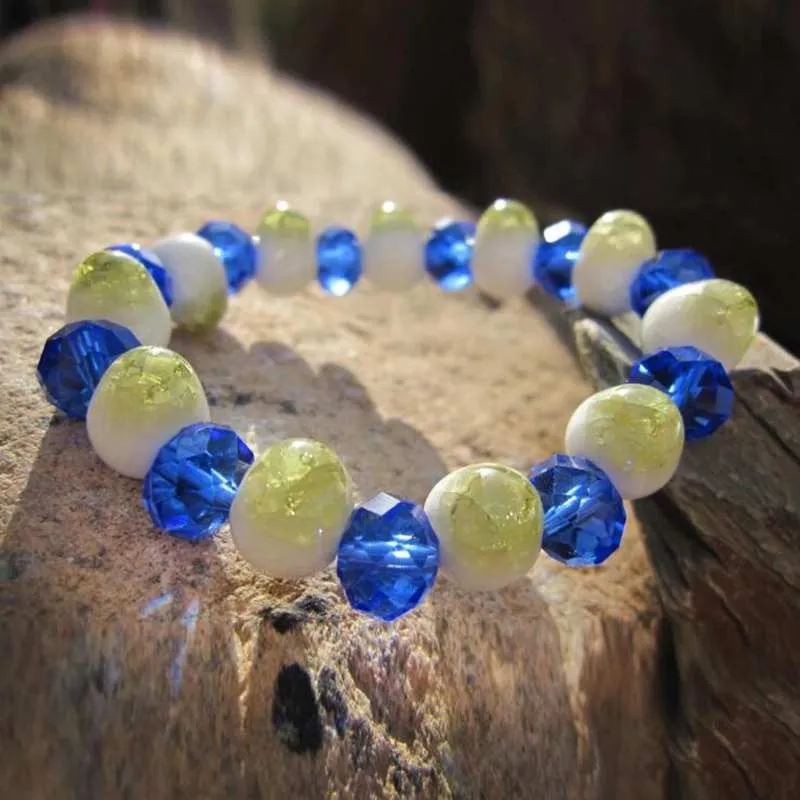 8 Color Crystal Ceramic Beads Strand Bracelet