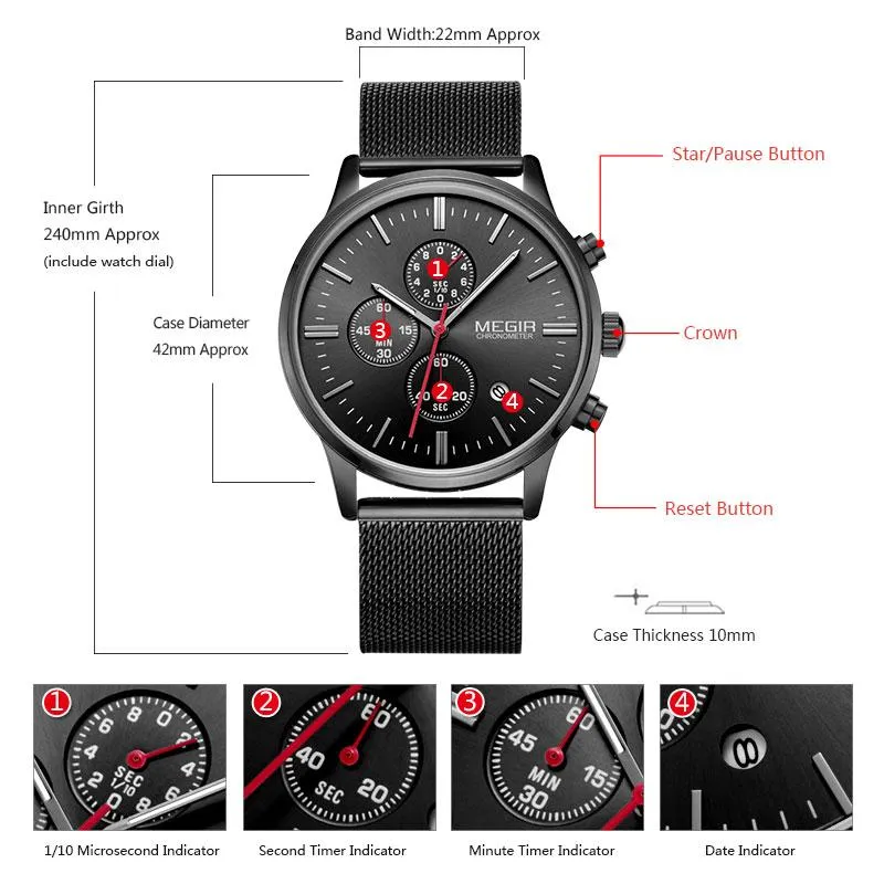 Ambition Men Business Stainless Steel Watch