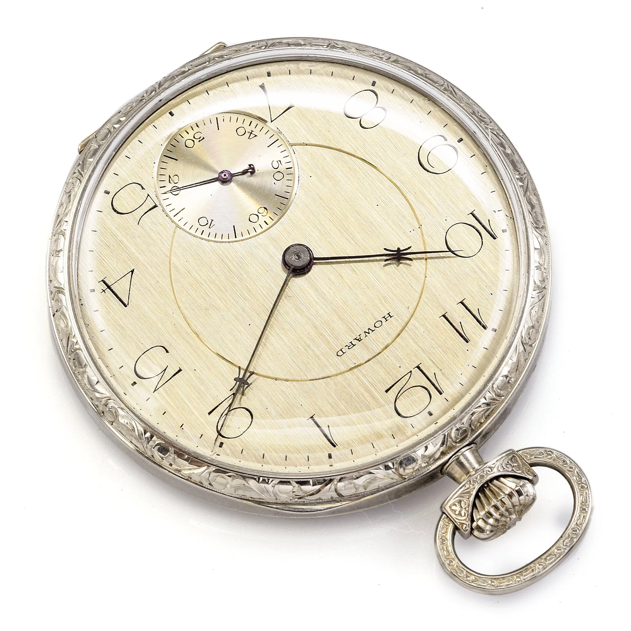 Antique 1912 Howard 14K White Gold 17 Jewels Size 12 Pocket Watch