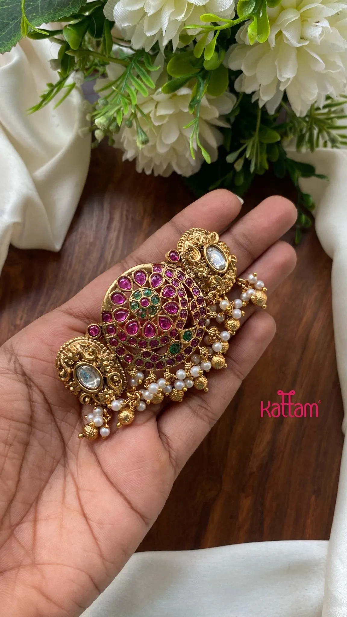 Antique Chandbali Hair Clip