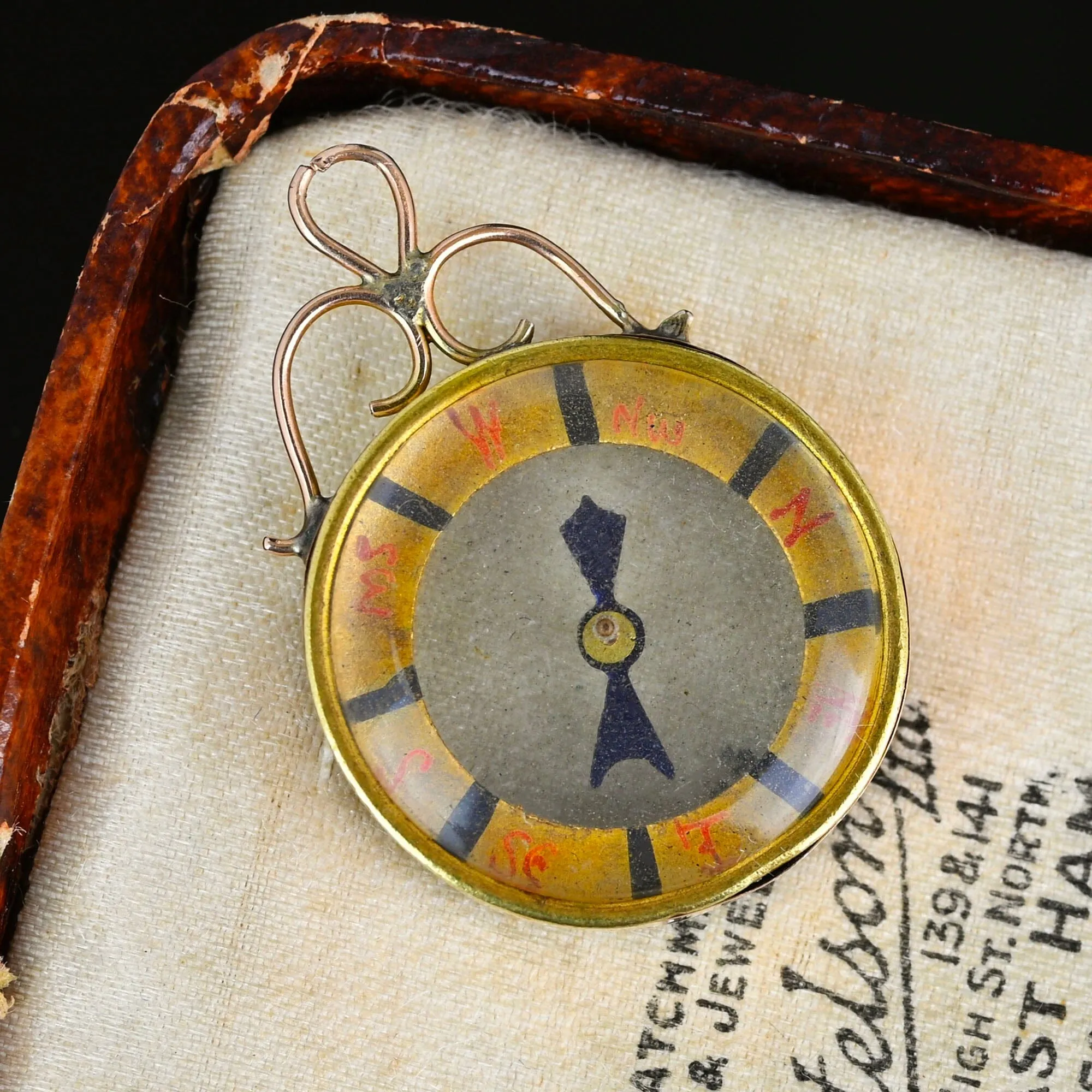 Antique Edwardian Gold Compass Fob Pendant