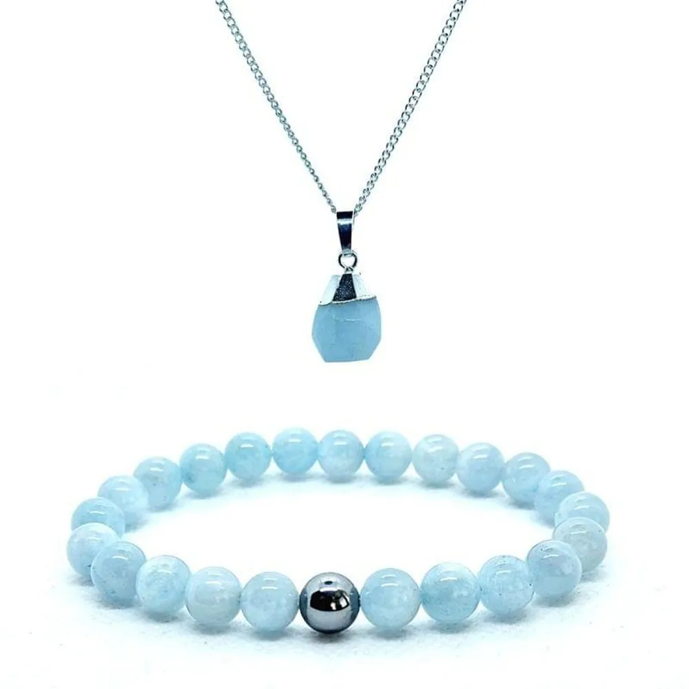 Aquamarine Set - Necklace and Bracelet Set