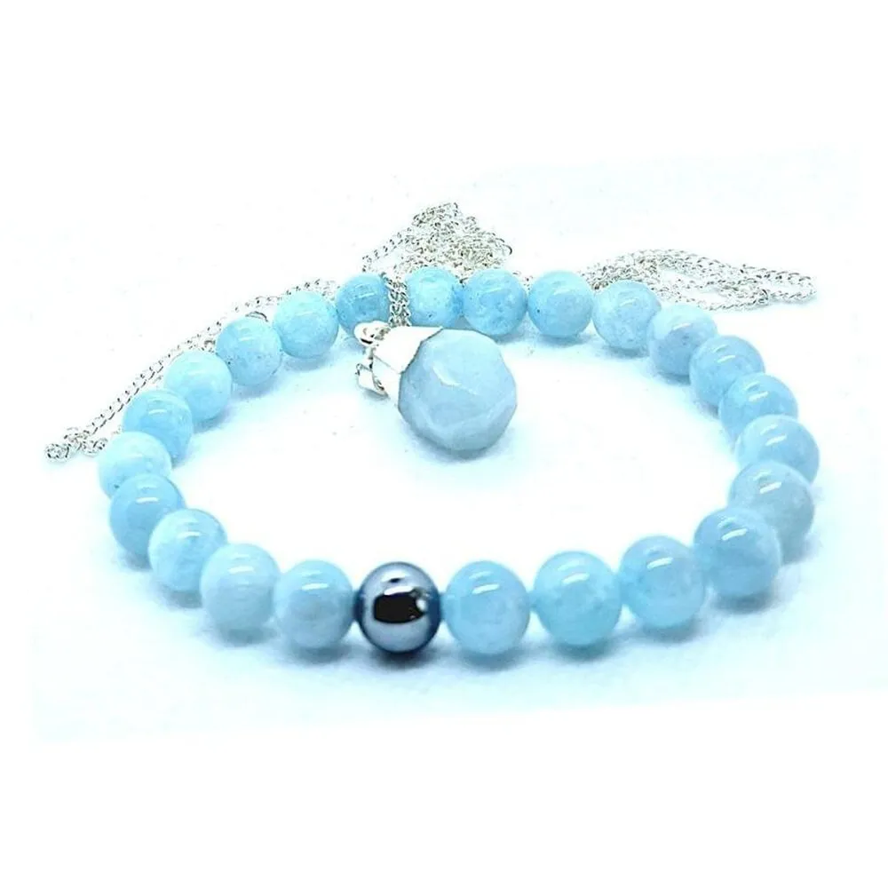 Aquamarine Set - Necklace and Bracelet Set