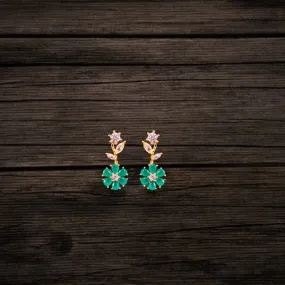 Asp Fashion Jewellery Green Cz Earrings Set