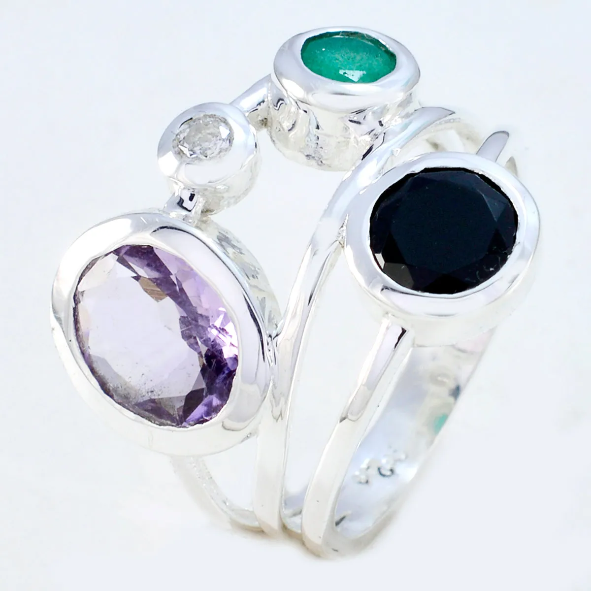 Attractive Stone Multi Stone 925 Silver Rings Best Jewelry Brands