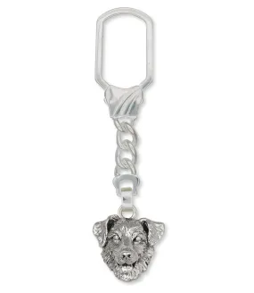 Australian Shepherd Key Ring Jewelry Sterling Silver Handmade Dog Key Ring AU5-KE