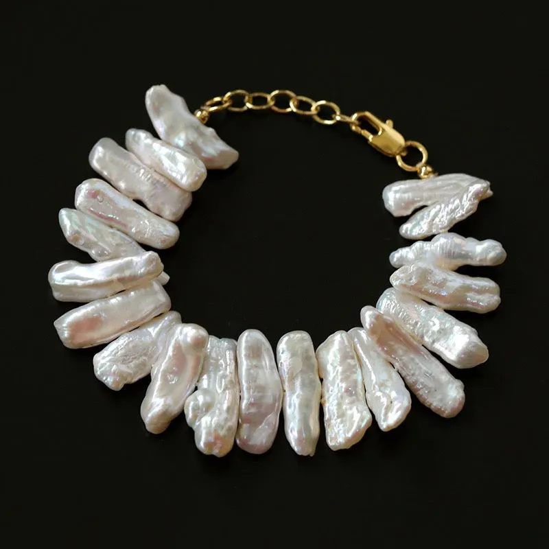 Baroque Pearl Chain Bracelet