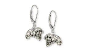 Bichon Frise Earrings Jewelry Sterling Silver Handmade Dog Earrings BF11-E