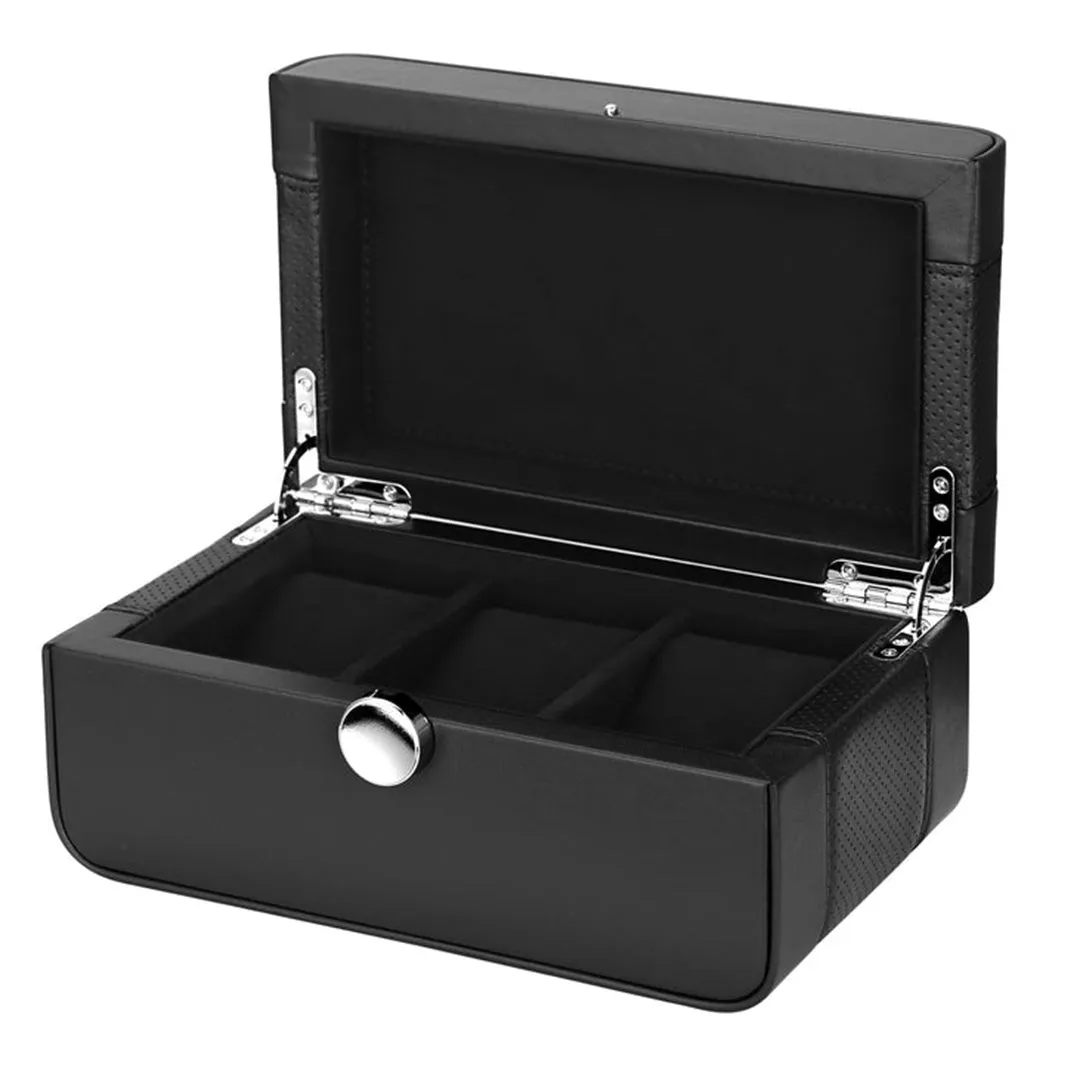 Black Leather Watch Case