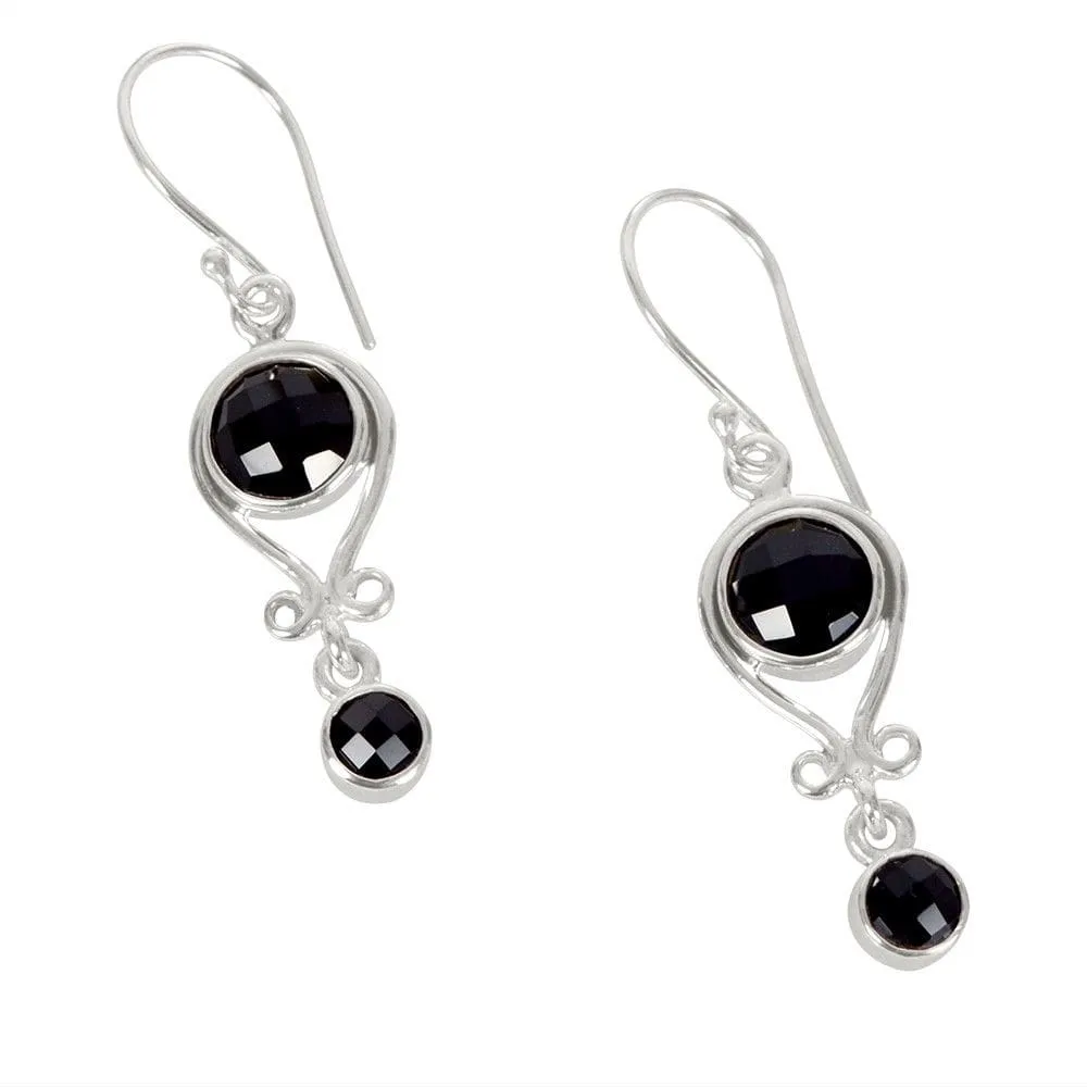 Black Onyx Earring, Sterling Silver Earring, Drop Earring, Dangel Earring, Black Onyx Gemstone Earring Gift For Women's