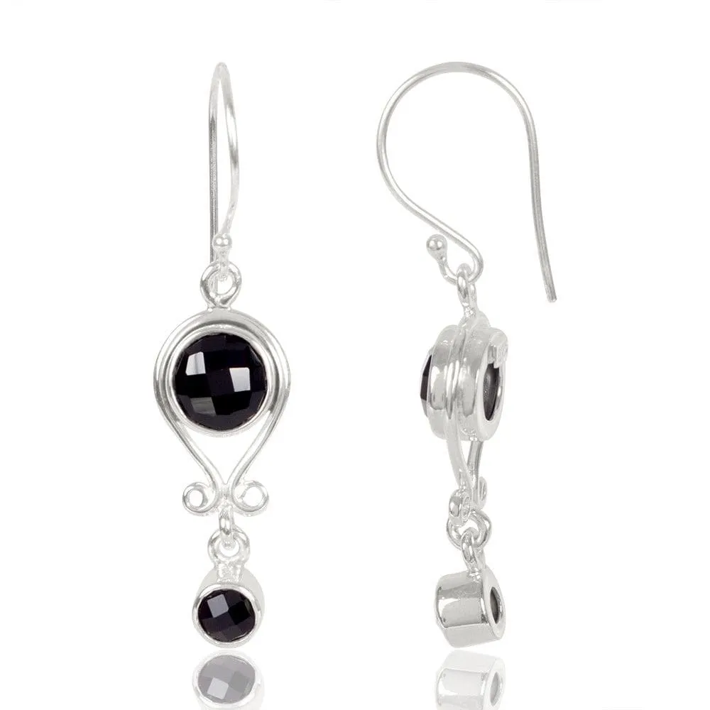 Black Onyx Earring, Sterling Silver Earring, Drop Earring, Dangel Earring, Black Onyx Gemstone Earring Gift For Women's