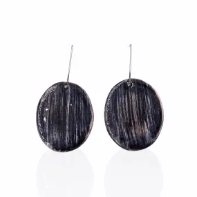 Black porcelain long earrings