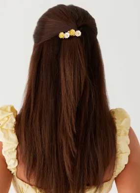 Blue Skies Hair Clip - Yellow