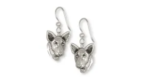 Bull Terrier Earrings Handmade Sterling Silver Dog Jewelry BU10-E