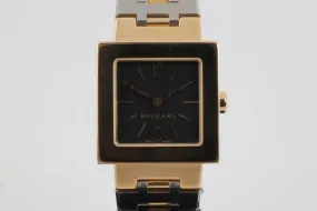 Bvlgari Quadrato SQ 22 G Steel & 18K Yellow Gold 22mm Ladies Watch