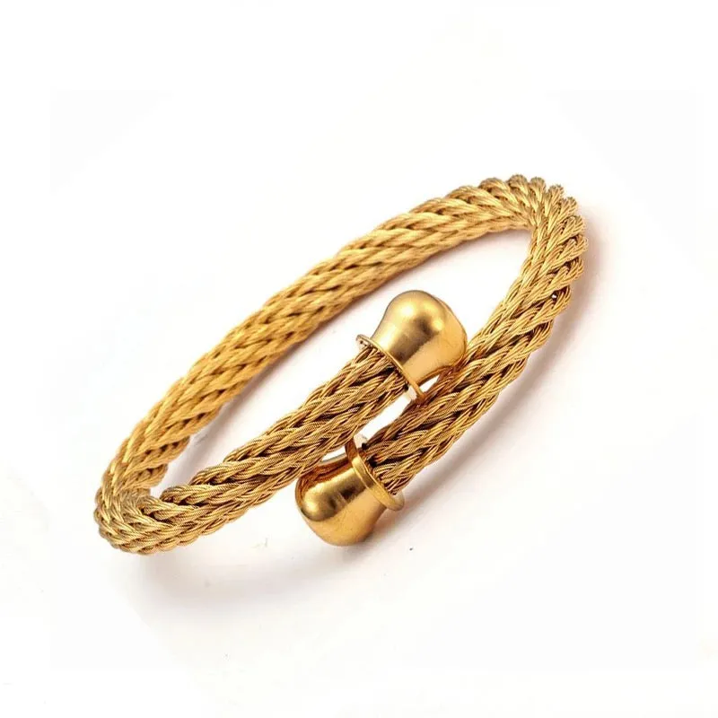 Cable open bracelet ,chain,gold,cuff,bangles#029cob-29