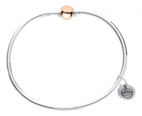 Cape Cod Sterling Silver Single Rose Gold Ball Bangle