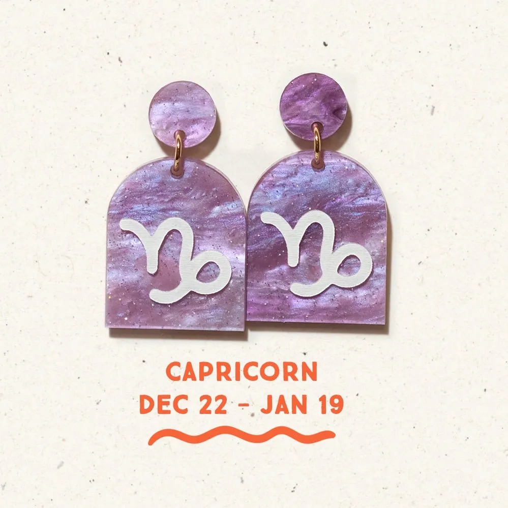 Capricorn Zodiac Earrings