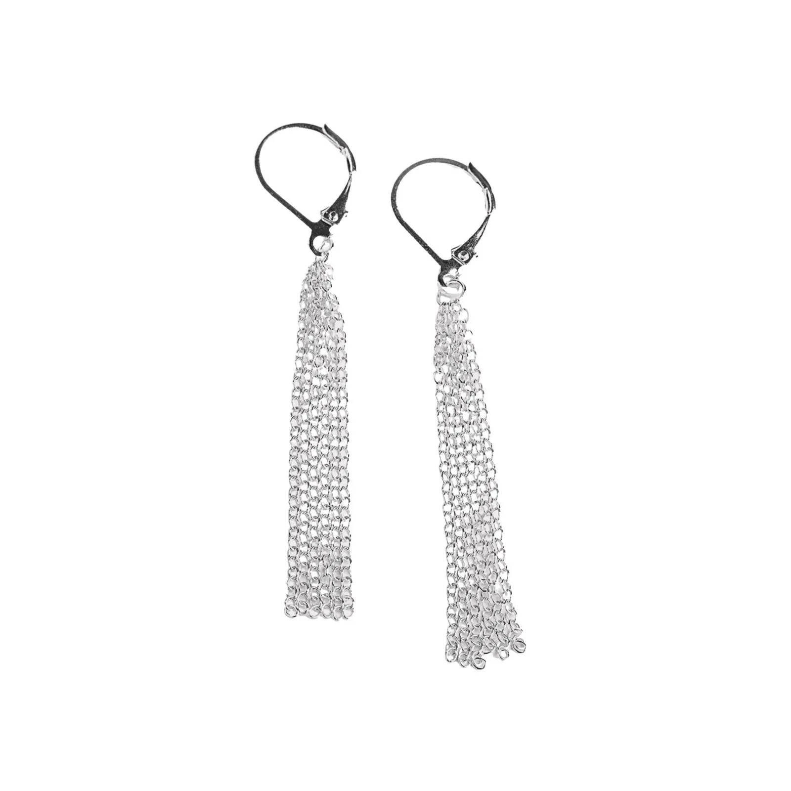 Chain Tassel Leverback Earrings