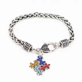 Charm Jewelry  Bracelets & Bangles Alloy Enamel Autism Awareness  Autistic bracelet Girl Jewelry Romantic Female