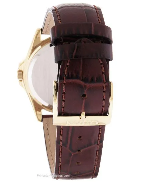 Citizen Quartz Mens Day/Date Strap Watch - Champagne Dial and Gold-Tone Case